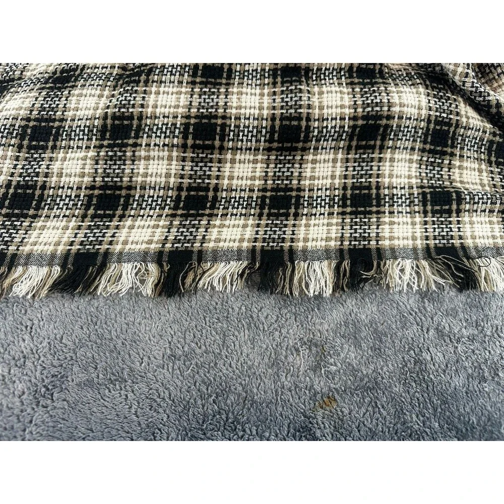 Treasure & Bond Ivory Boyfriend Check Scarf - Oversized Plaid Wrap NWT